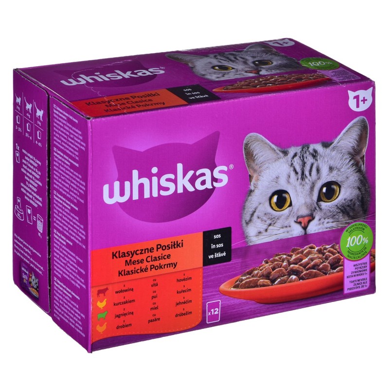 WHISKAS Classic Meals in Sauce - wet cat food - 12x85g WHISKAS Classic Meals in Sauce - wet cat food - 12x85g
