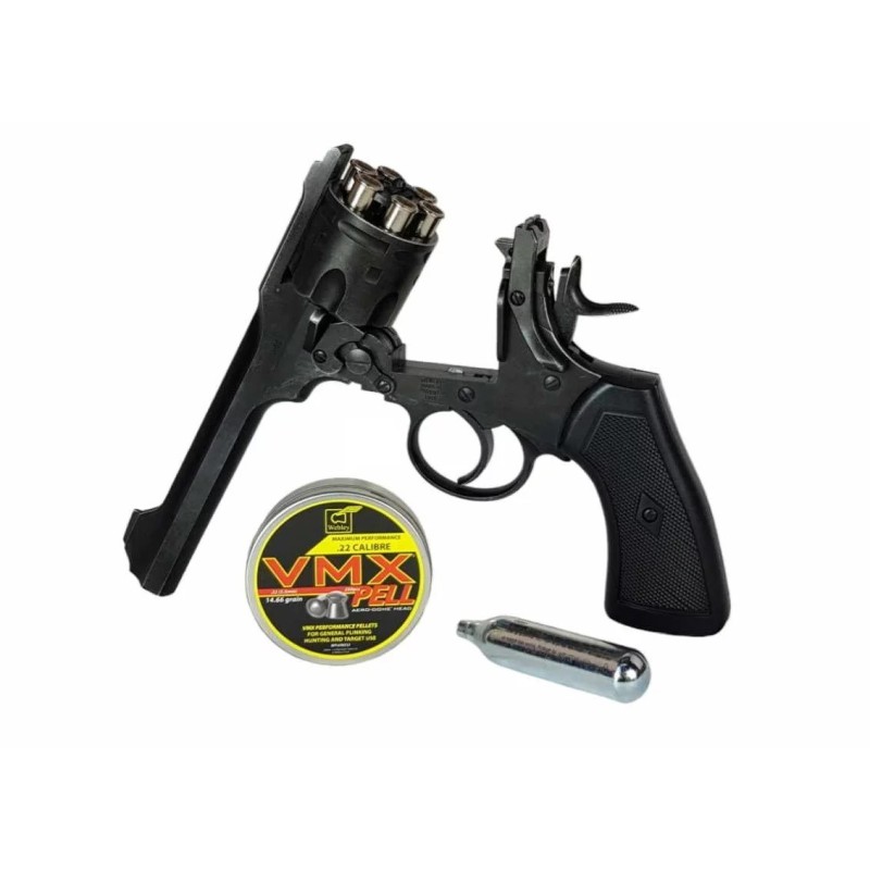 WEBLEY MKVI .455 Police cal.4.5 mm Diabolo cartridge 6-shot barrel 4’ CO2 Black Ekp to17J WEBLEY MKVI .455 Police cal.4.5 mm Diabolo cartridge 6-shot barrel 4’ CO2 Black Ekp to17J