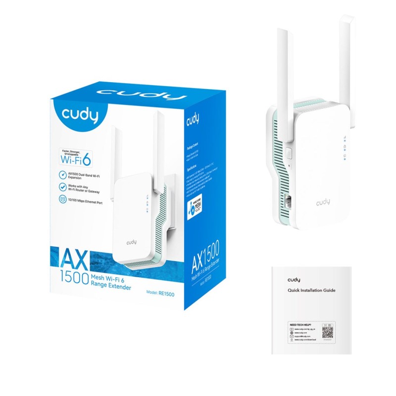 CUDY RE1500 Mesh Wi-Fi 6 Signal Booster
