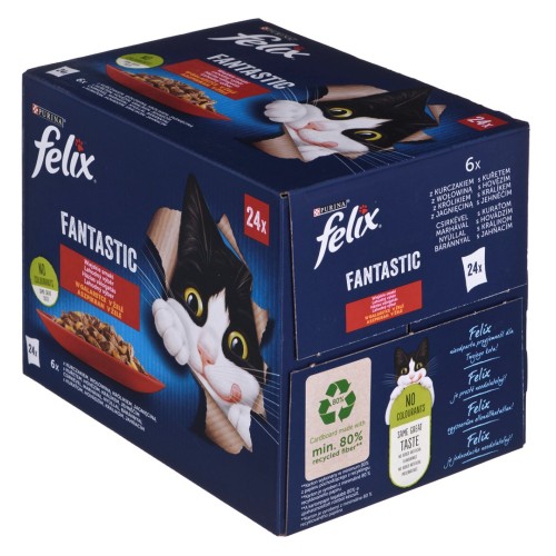 Felix Fantastic country flavors in jelly - Wet food for cats - 24x 85g Felix Fantastic country flavors in jelly - Wet food for cats - 24x 85g