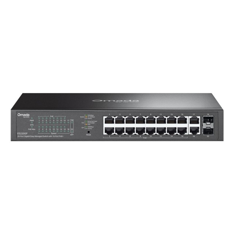 OMADA ES220GP network switch Managed Gigabit Ethernet (10/100/1000) Power over Ethernet (PoE) Black OMADA ES220GP network switch Managed Gigabit Ethernet (10/100/1000) Power over Ethernet (PoE) Black