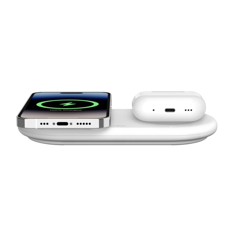 BELKIN MAGNETIC CHARIGING PAD 2IN1 QI2 15W WHITE BELKIN MAGNETIC CHARIGING PAD 2IN1 QI2 15W WHITE