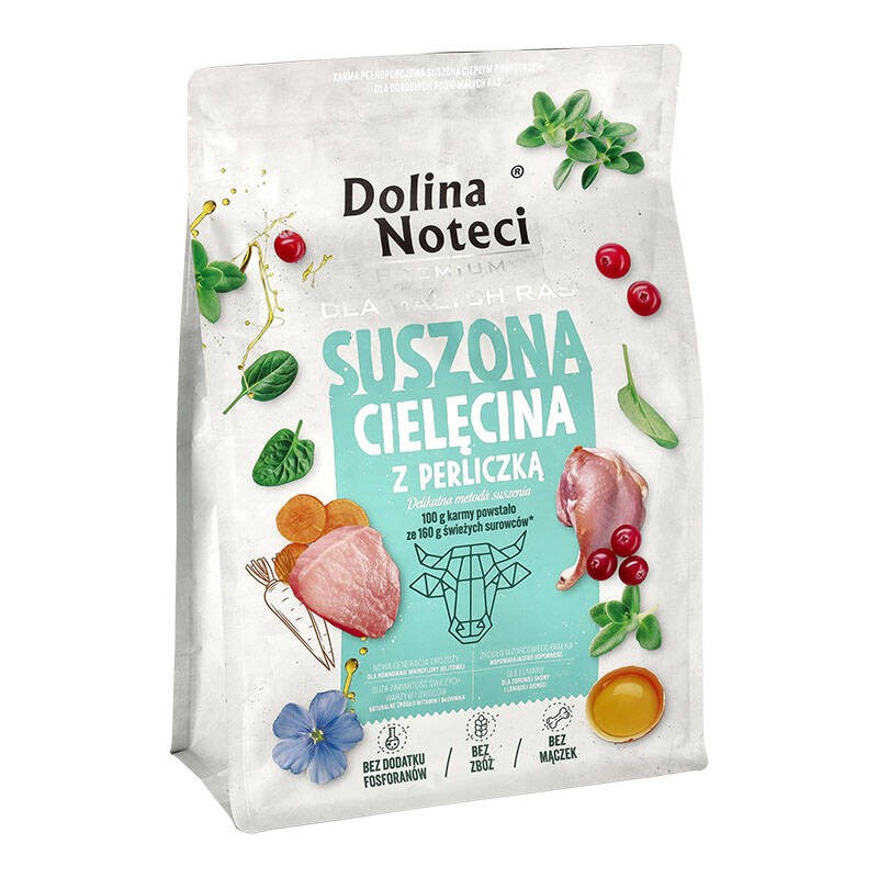 DOLINA NOTECI Premium Small breeds Veal with guinea fowl - dry dog food - 3kg