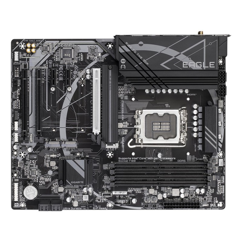 GIGABYTE Z790 EAGLE AX Motherboard - Supports Intel Core 14th Gen CPUs, 12+1+1Phases Digital VRM, up to 7600MHz DDR5 (OC), 3xPCIe 4.0 M.2, Wi-Fi 6E, 2.5GbE LAN, USB 3.2 Gen 2 GIGABYTE Z790 EAGLE AX Motherboard - Supports Intel Core 14th Gen CPUs, 12+1+1Phases Digital VRM, up to 7600MHz DDR5 (OC), 3xPCIe 4.0 M.2, Wi-Fi 6E, 2.5GbE LAN, USB 3.2 Gen 2