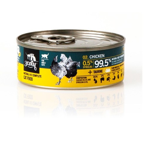 3COTY Chicken with spirulina - wet cat food - 80g 3COTY Chicken with spirulina - wet cat food - 80g