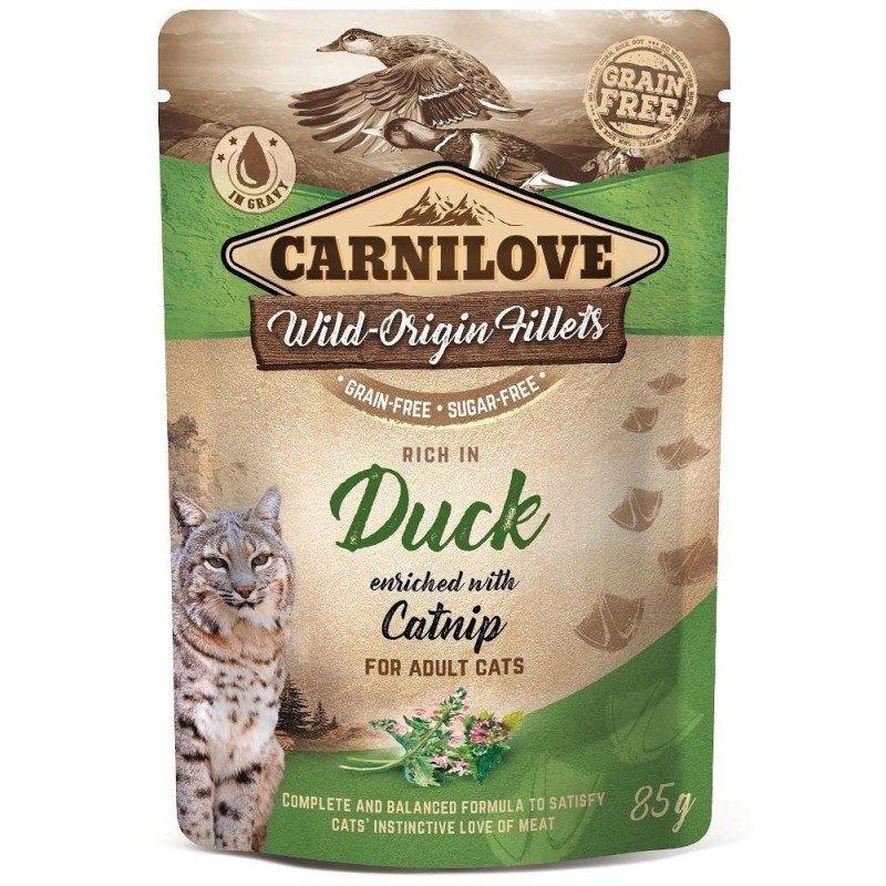 CARNILOVE CAT POUCH Wet cat food Duck, Catnip 85 g CARNILOVE CAT POUCH Wet cat food Duck, Catnip 85 g