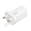 iBOX C-65 White, GaN 65W universal charger UK plug