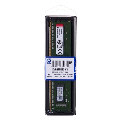Kingston Technology KVR32N22S6/8 memory module 8 GB 1 x 8 GB DDR4 3200 MHz Kingston Technology KVR32N22S6/8 memory module 8 GB 1 x 8 GB DDR4 3200 MHz
