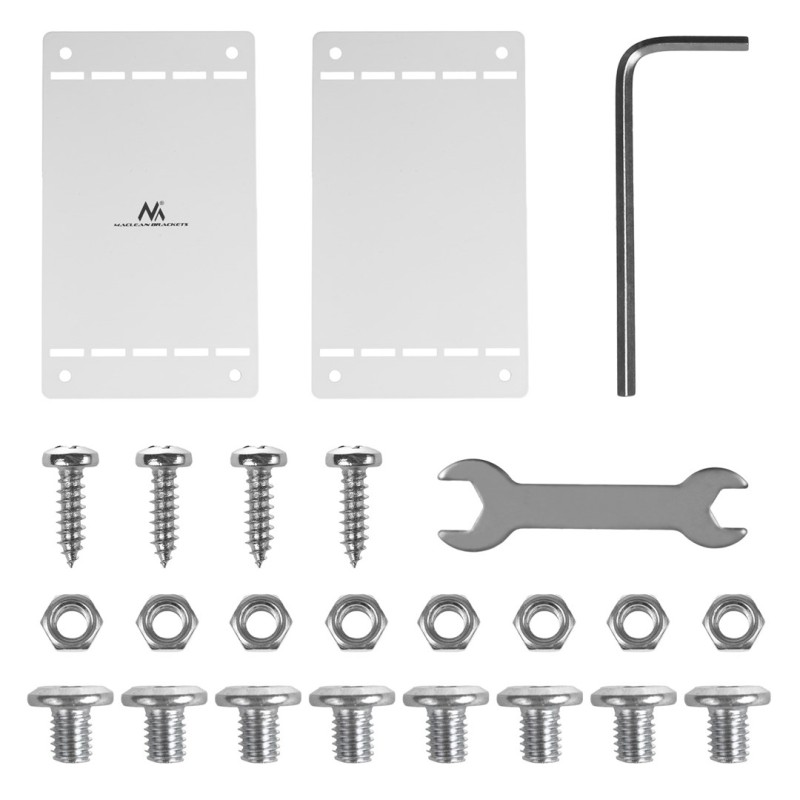 Maclean compact under-desk cable organizer, max load 5kg, white, MC-107 W