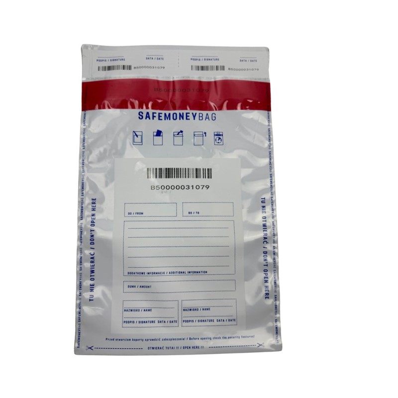 SAFEMONEYBAG Koperty bezpiecznie depozytowe biała B5 190x260+35 100 szt