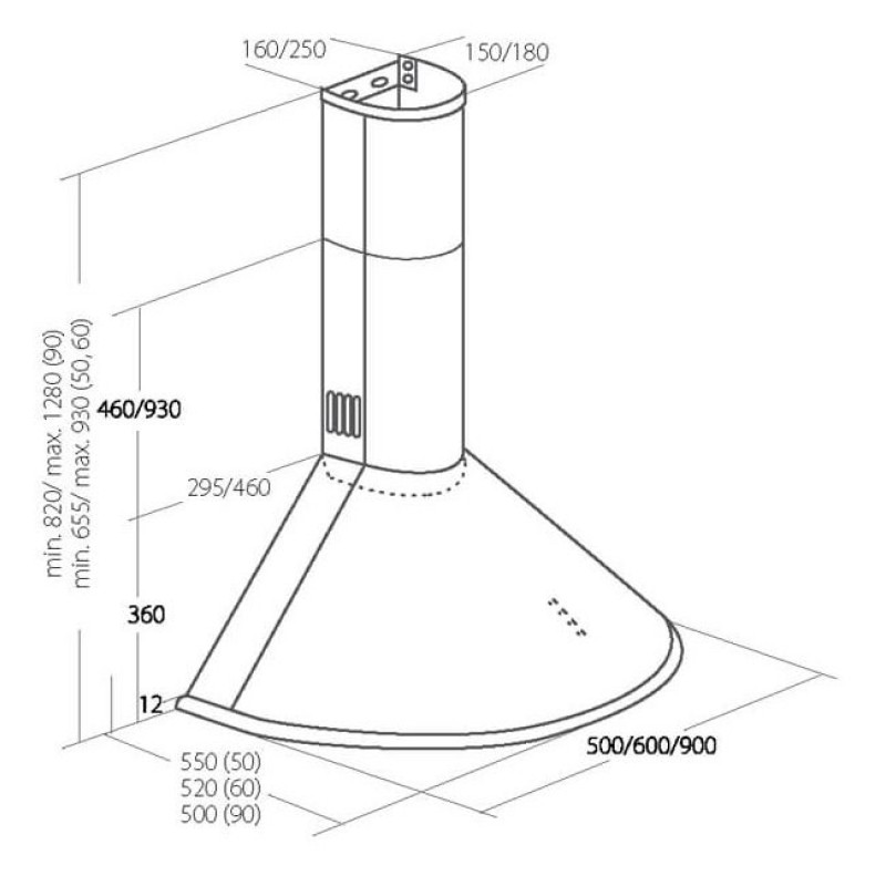 Akpo WK-4 Dandys 60 Chimney Hood Black Akpo WK-4 Dandys 60 Chimney Hood Black