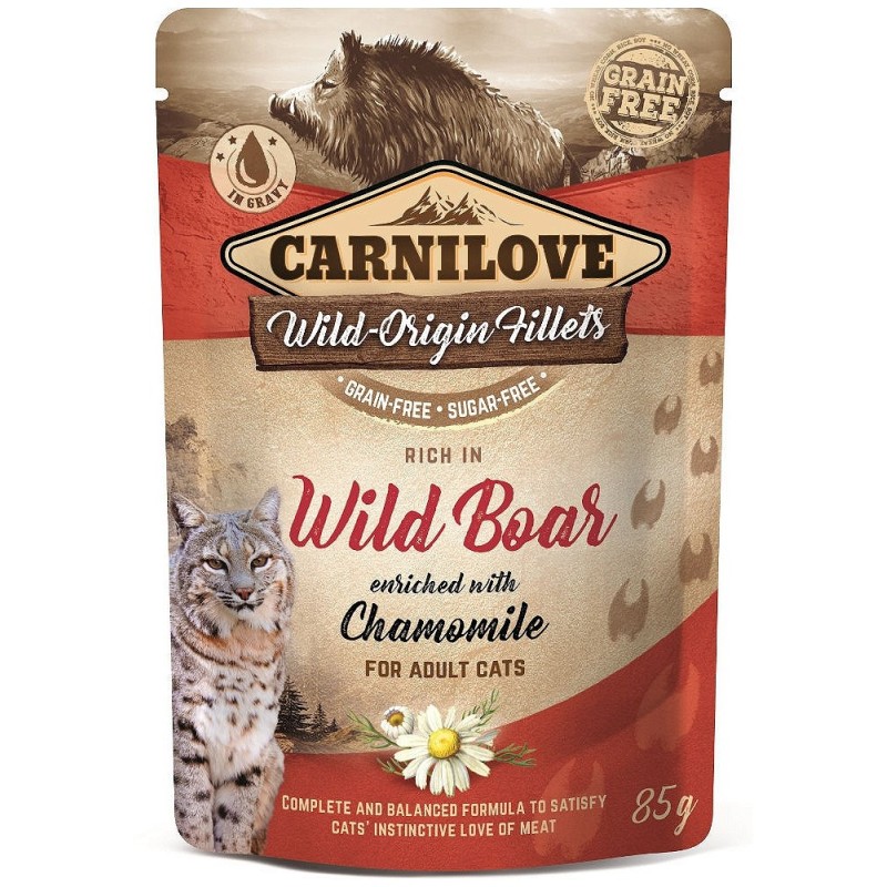 CARNILOVE CAT POUCH Wet cat food Boar, Chamomile 85 g