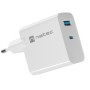NATEC RIBERA GAN CHARGER 1x USB-A + 1x USB-C 65W WHITE