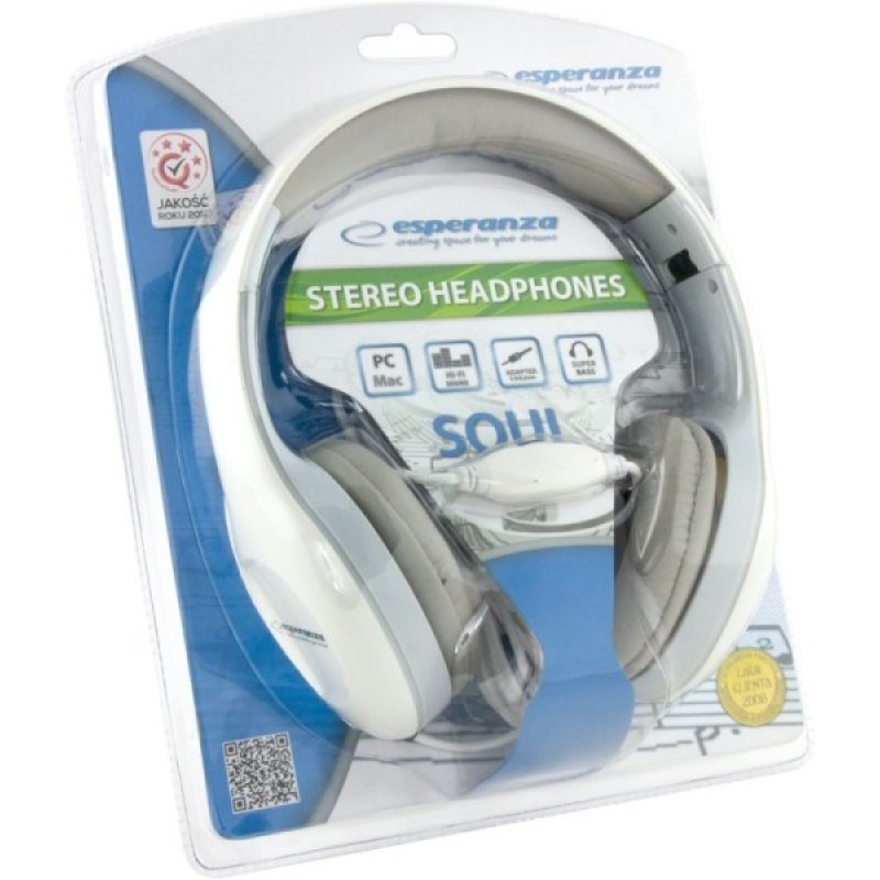Esperanza EH138W headphones/headset Wired Head-band Music White Esperanza EH138W headphones/headset Wired Head-band Music White