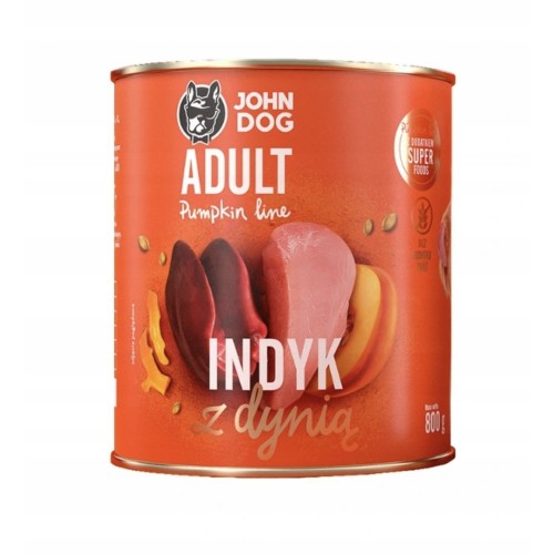 JOHN DOG Pumpkin Turkey with pumpkin - wet dog food - 800g JOHN DOG Pumpkin Turkey with pumpkin - wet dog food - 800g