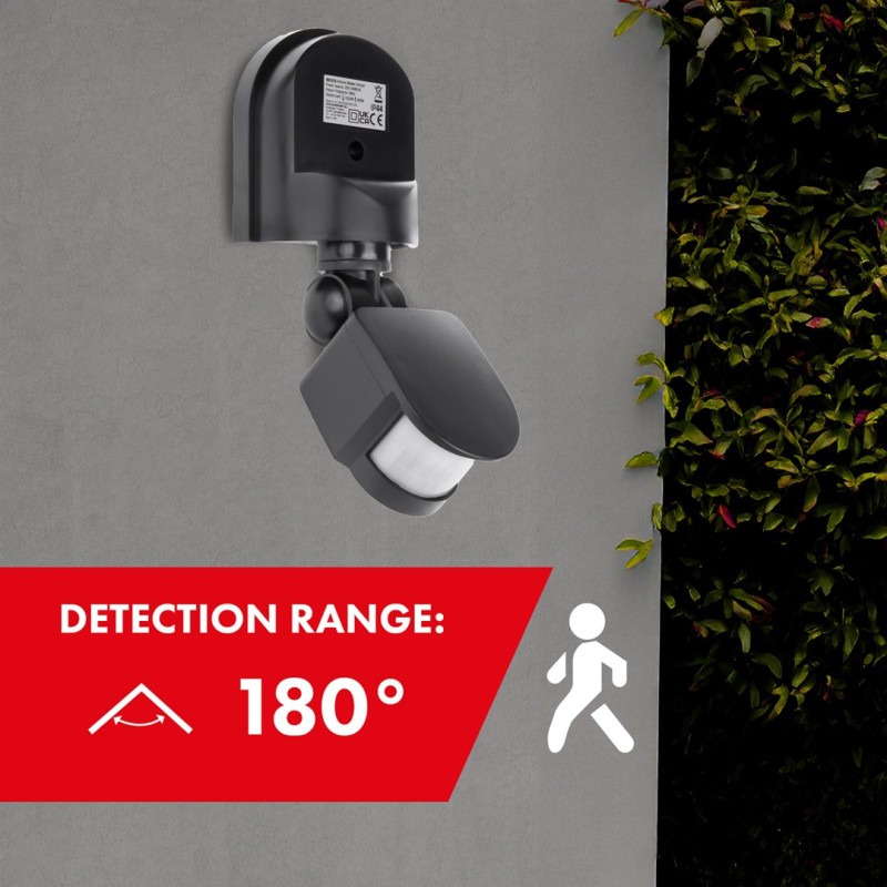 Maclean MCE25 GR Wall-Mounted 180° Motion & Dusk Sensor, 1200W Max, Grey Maclean MCE25 GR Wall-Mounted 180° Motion & Dusk Sensor, 1200W Max, Grey