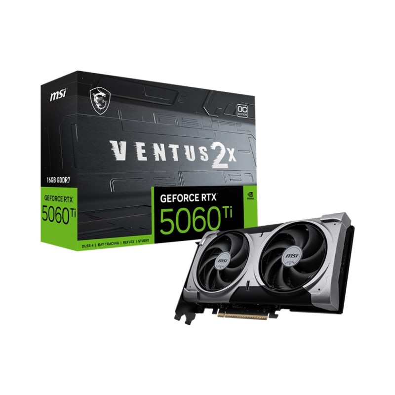 MSI VENTUS GeForce RTX 5060 TI 16G 2X OC PLUS NVIDIA 16 GB GDDR7 MSI VENTUS GeForce RTX 5060 TI 16G 2X OC PLUS NVIDIA 16 GB GDDR7