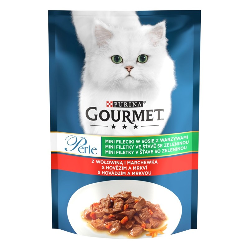 PURINA Pro Plan Gourmet Perle Mini fillets in beef and carrot sauce - wet cat food - 85g