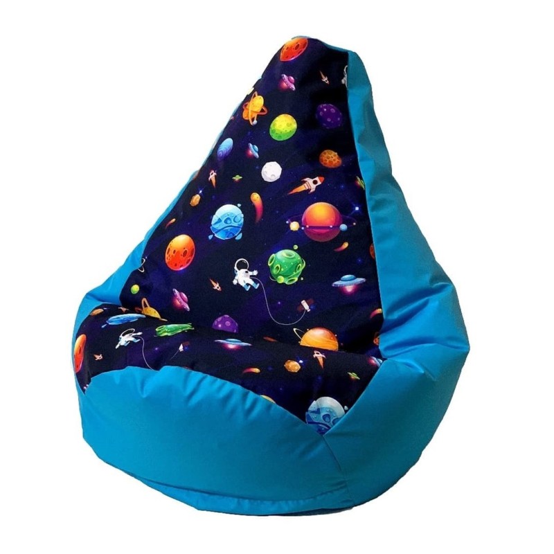 Sako bag pouffe pear print blue planets L 105 x 80 cm Sako bag pouffe pear print blue planets L 105 x 80 cm