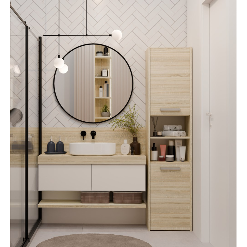 Topeshop S40 SONOMA bathroom storage cabinet Oak