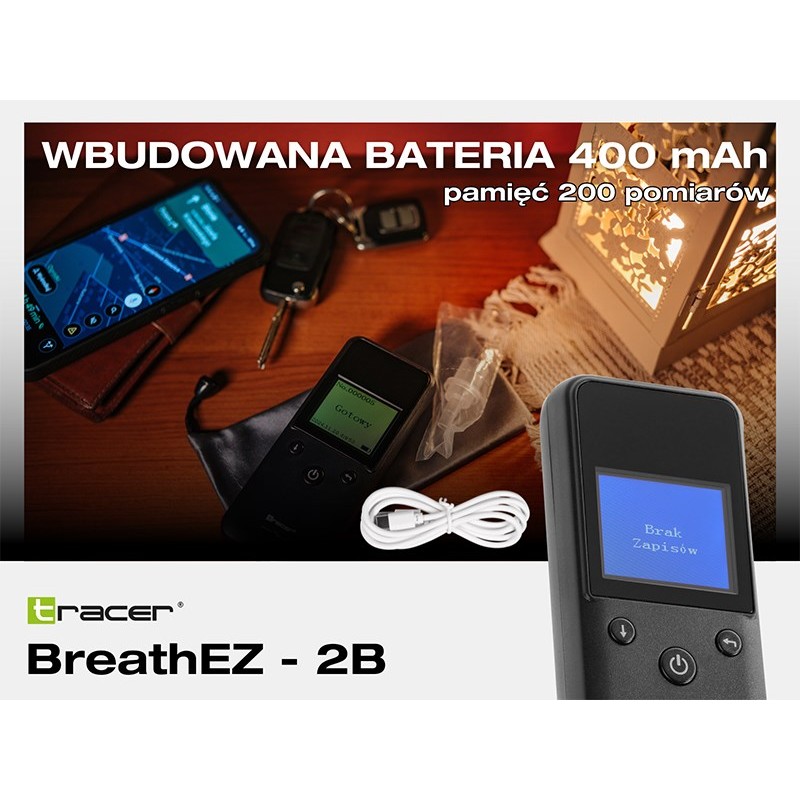 Tracer BreathEZ-2B Semiconductor Breathalyser, Black