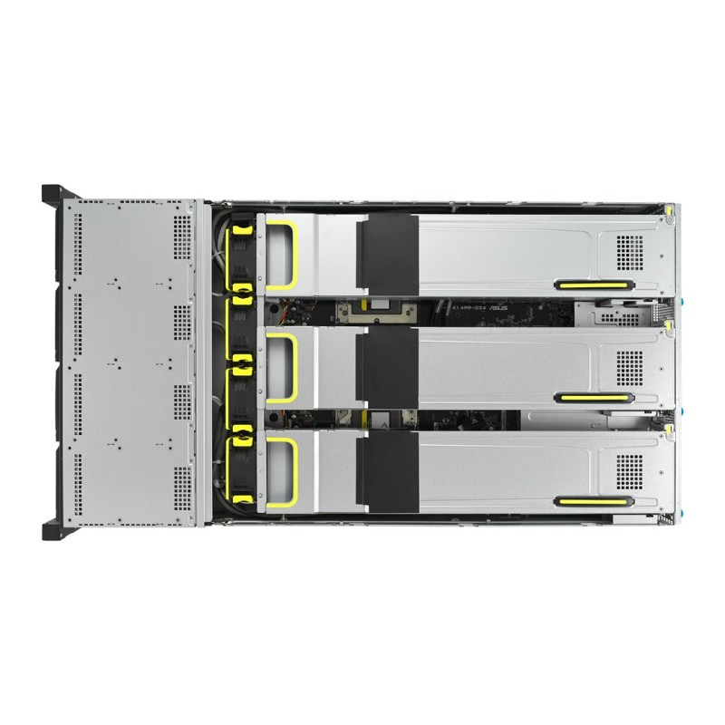 Platforma Asus Rack (2U) RS720A-E12-RS24U AMD Epyc 9004 (24x NVMe, 2xM.2, 3xGPU, 2x10Gbe, IPMI,  1+1 2600W)
