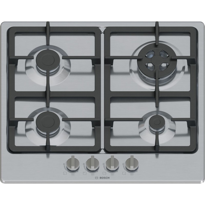 Bosch Serie 4 PGH6B5K90 hob Stainless steel Built-in 58 cm Gas 4 zone(s)