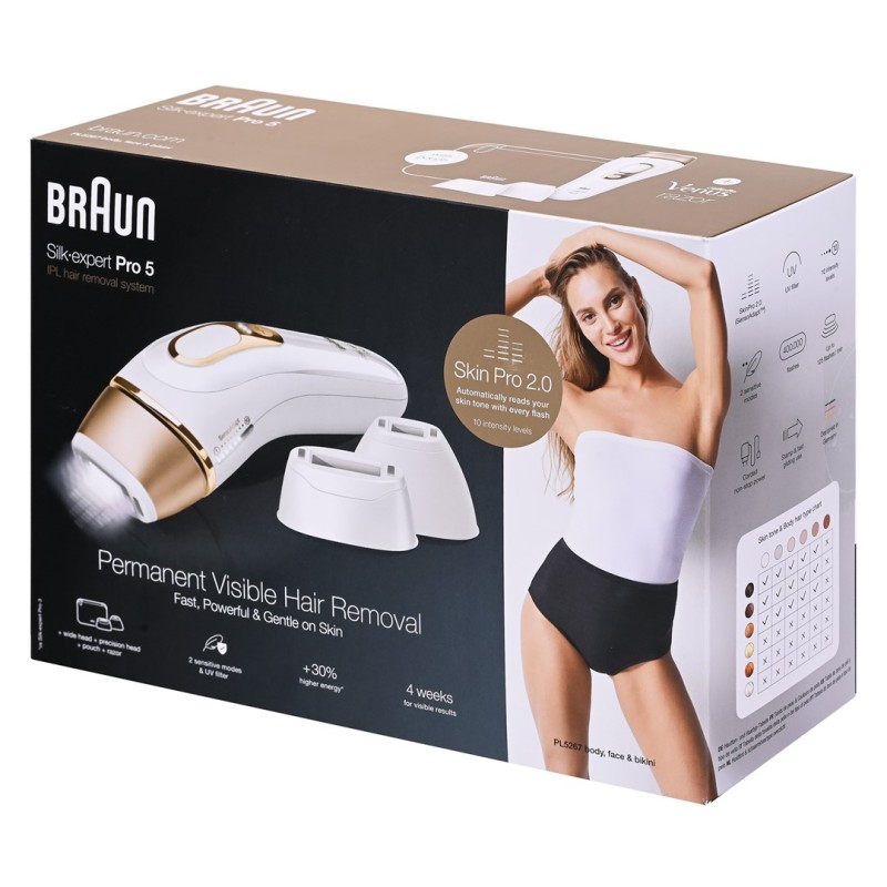 Braun Silk-expert Pro Silk·expert Pro 5 PL5267 Intense pulsed light (IPL) Gold, White Braun Silk-expert Pro Silk·expert Pro 5 PL5267 Intense pulsed light (IPL) Gold, White