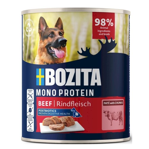 BOZITA Monoprotein Pate Beef - wet dog food - 800g