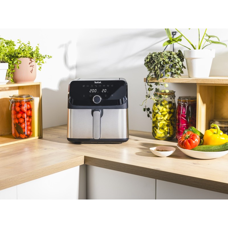 Tefal Easy Fry Mega EY855D10 fryer Single 7.5 L Stand-alone 2020 W Hot air fryer Black, Stainless steel Tefal Easy Fry Mega EY855D10 fryer Single 7.5 L Stand-alone 2020 W Hot air fryer Black, Stainless steel