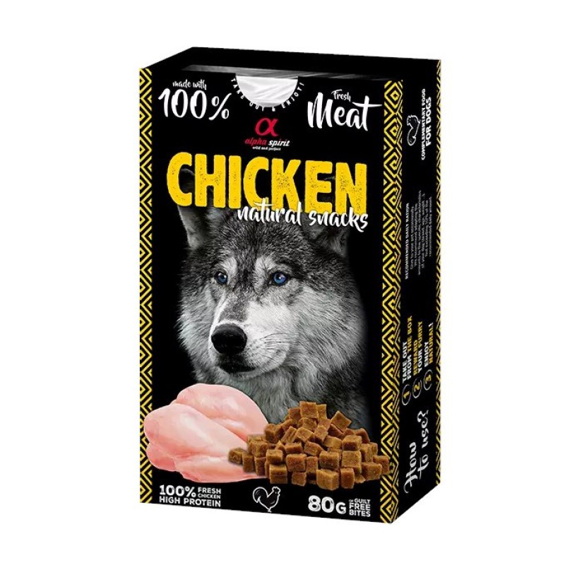 ALPHA SPIRIT Chicken natural snacks - treat for dogs - 80g ALPHA SPIRIT Chicken natural snacks - treat for dogs - 80g