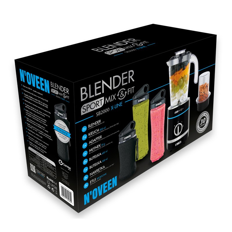 Noveen Sport Mix & Fit SB2000 X-LINE blender 0.8 L Tabletop blender 500 W Noveen Sport Mix & Fit SB2000 X-LINE blender 0.8 L Tabletop blender 500 W