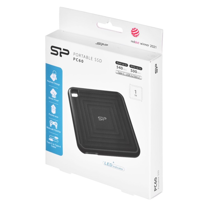 Silicon Power PC60 Portable SSD 1 TB Black Silicon Power PC60 Portable SSD 1 TB Black