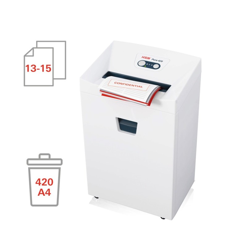 HSM Pure 420 document shredder, 4.5 x 30 mm HSM Pure 420 document shredder, 4.5 x 30 mm