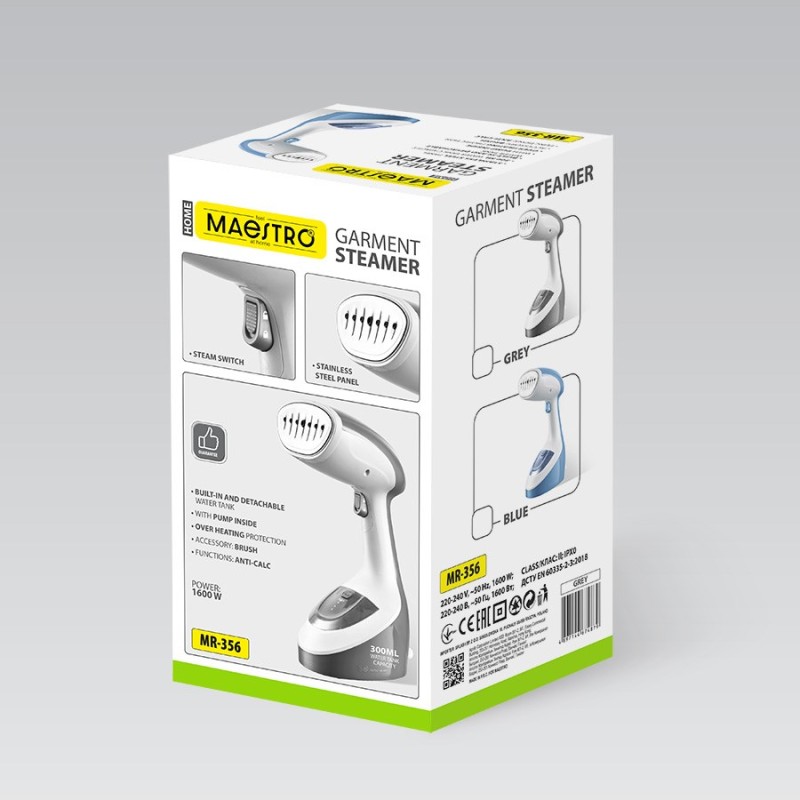 Clothes steamer 1600W Maestro MR-356-GREY Clothes steamer 1600W Maestro MR-356-GREY