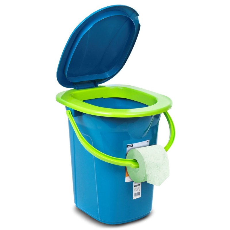 GreenBlue GB320BL Portable Travel Toilet Bucket Seat Camping Festival Handle Lid Durable Stable19L GreenBlue GB320BL Portable Travel Toilet Bucket Seat Camping Festival Handle Lid Durable Stable19L