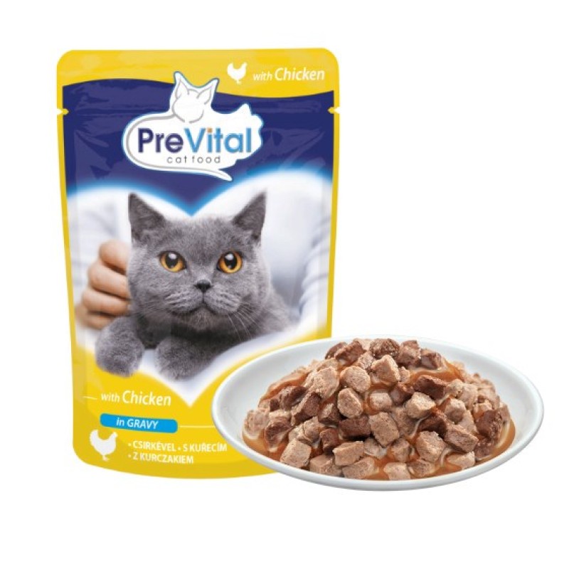 PREVITAL Chicken in gravy - wet cat food - 100g PREVITAL Chicken in gravy - wet cat food - 100g