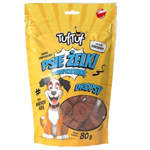 TUF TUF Dog gummies - pork drops - dog treat - 80g TUF TUF Dog gummies - pork drops - dog treat - 80g