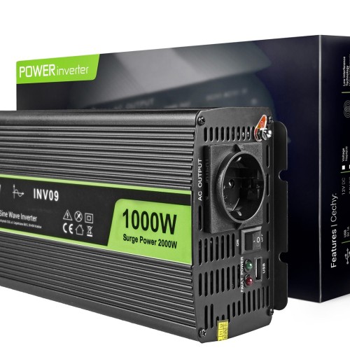 Green Cell INV09 power adapter/inverter Auto 1000 W Black Green Cell INV09 power adapter/inverter Auto 1000 W Black