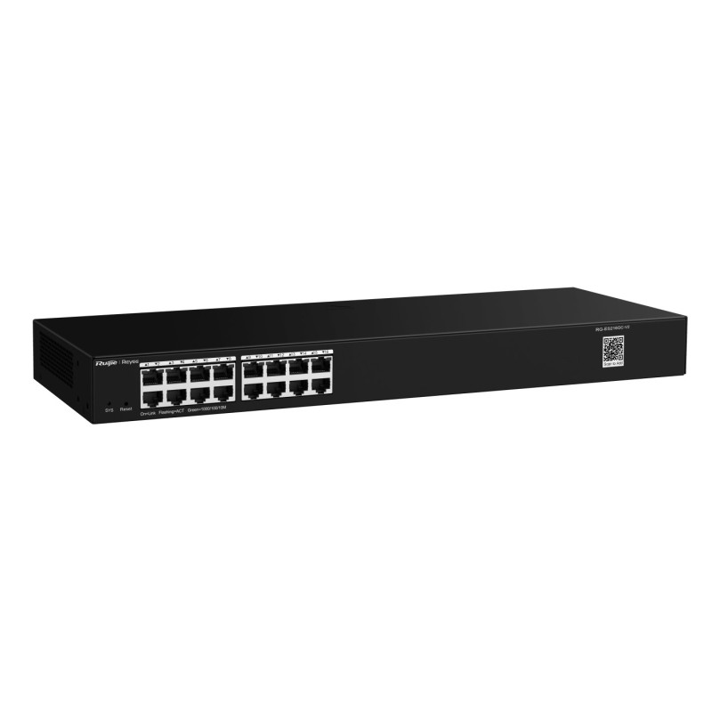 Ruijie Networks RG-ES200 Managed L2 Gigabit Ethernet (10/100/1000) Desktop/Wall-Mounting Black Ruijie Networks RG-ES200 Managed L2 Gigabit Ethernet (10/100/1000) Desktop/Wall-Mounting Black