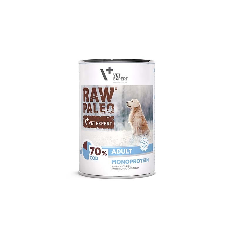 VETEXPERT RAW PALEO Adult Monoprotein Cod - wet dog food - 400 g VETEXPERT RAW PALEO Adult Monoprotein Cod - wet dog food - 400 g