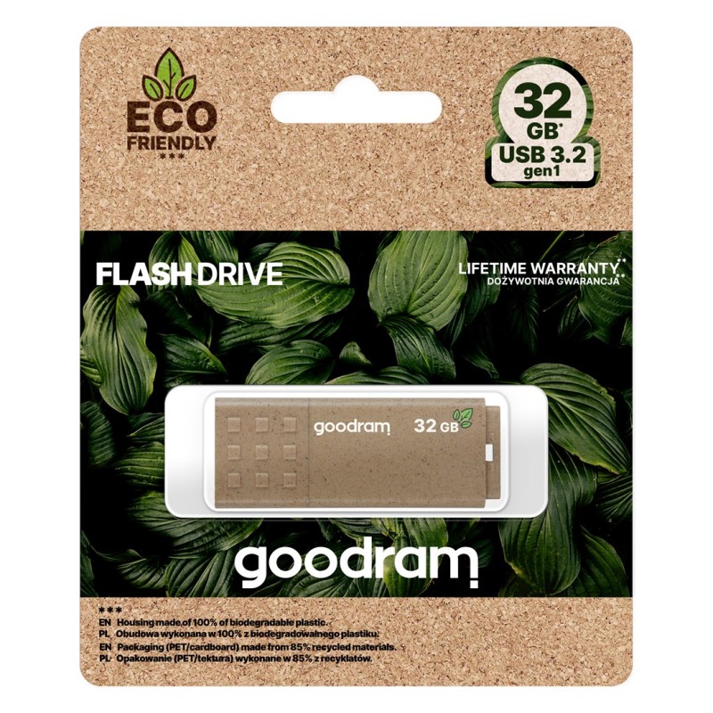 Goodram UME3 Eco Friendly USB flash drive 32 GB USB Type-A 3.2 Gen 1 (3.1 Gen 1) Brown Goodram UME3 Eco Friendly USB flash drive 32 GB USB Type-A 3.2 Gen 1 (3.1 Gen 1) Brown