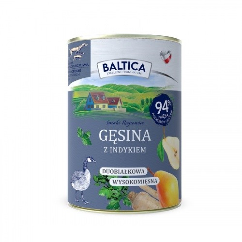 BALTICA Smaki regionów Goose with turkey - wet dog food - 400g BALTICA Smaki regionów Goose with turkey - wet dog food - 400g