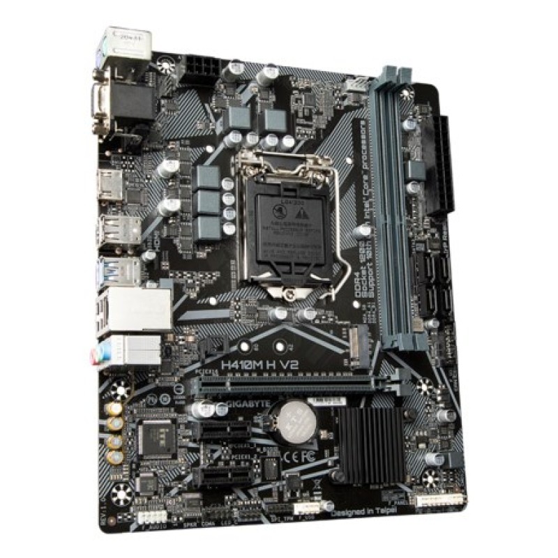 GIGABYTE H410M H V2 Motherboard - Supports Intel Core 10th CPUs, up to 2933MHz DDR4 (OC), 1xPCIe 3.0 M.2, GbE LAN, USB 3.2 Gen 1 GIGABYTE H410M H V2 Motherboard - Supports Intel Core 10th CPUs, up to 2933MHz DDR4 (OC), 1xPCIe 3.0 M.2, GbE LAN, USB 3.2 Gen 1