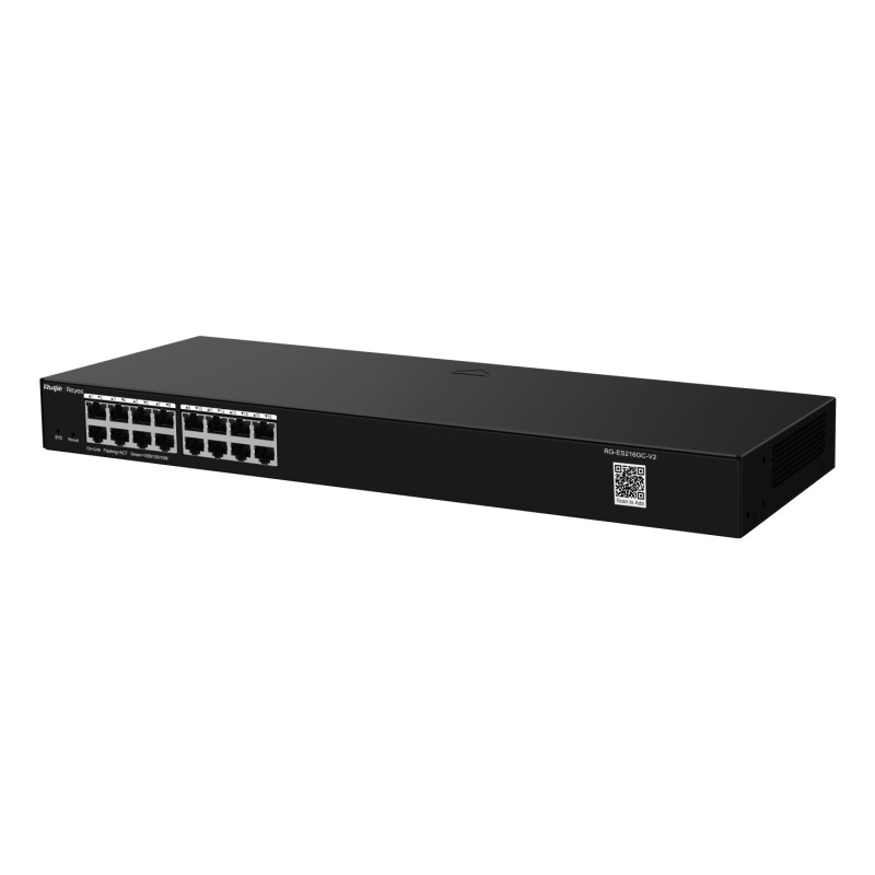 Ruijie Networks RG-ES200 Managed L2 Gigabit Ethernet (10/100/1000) Desktop/Wall-Mounting Black Ruijie Networks RG-ES200 Managed L2 Gigabit Ethernet (10/100/1000) Desktop/Wall-Mounting Black