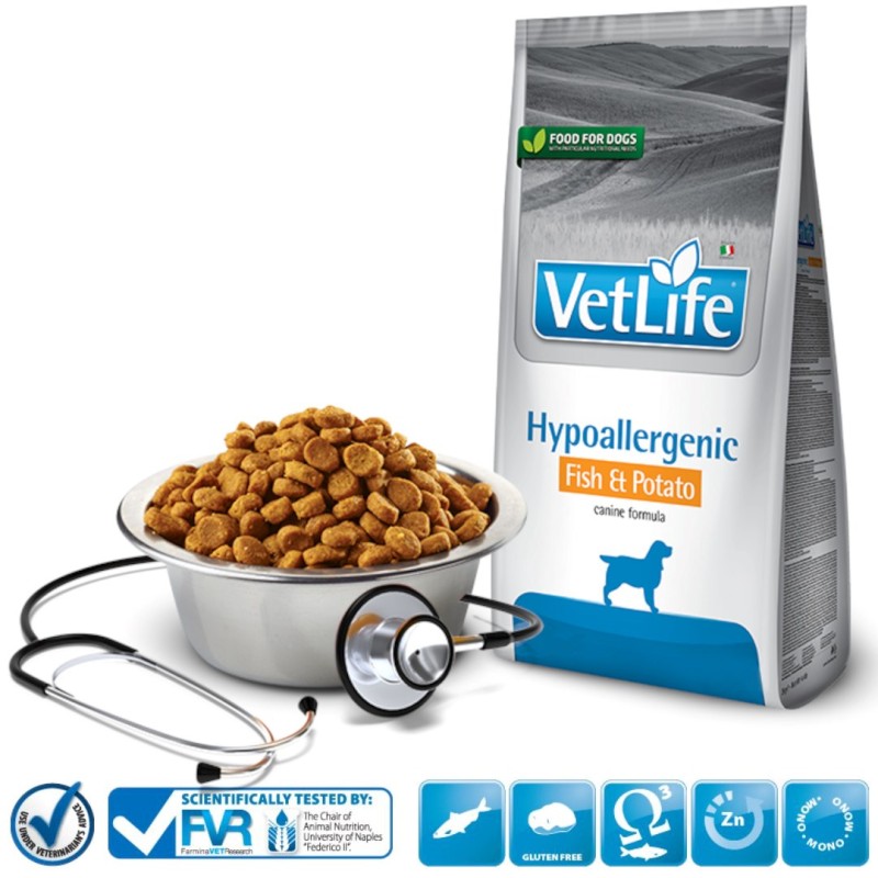 Farmina Vet Life Hypoallergenic Fish & Potato Dog 12kg Farmina Vet Life Hypoallergenic Fish & Potato Dog 12kg