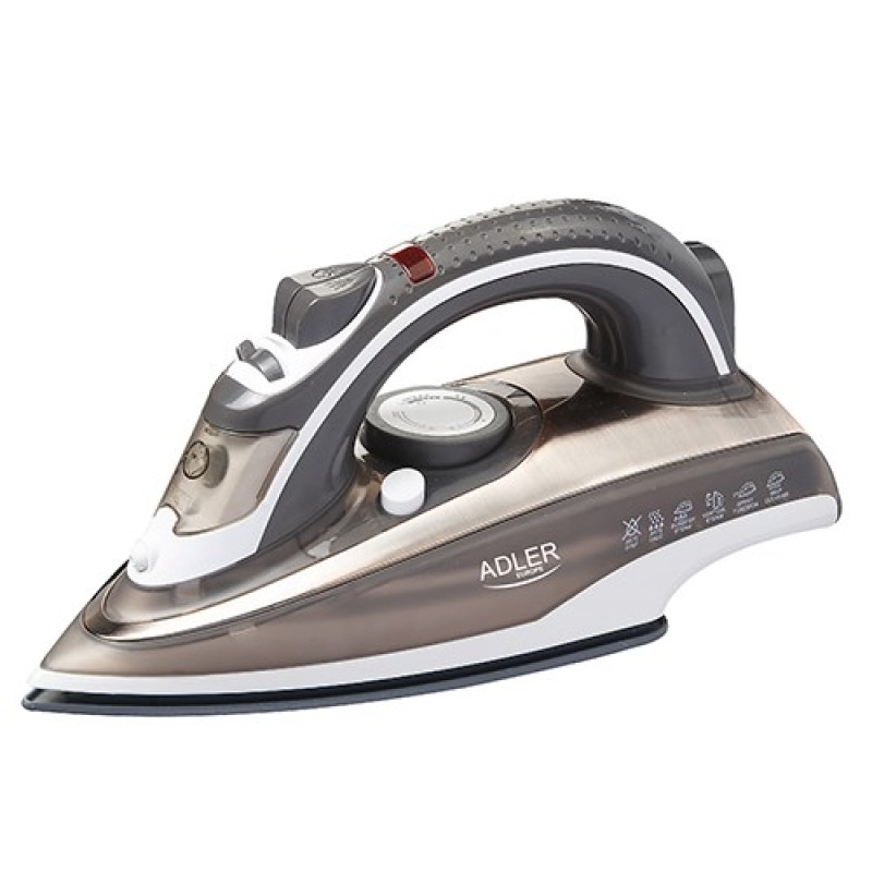 Adler AD 5030 iron Steam iron Ceramic soleplate 3000 W Brown, Grey, White Adler AD 5030 iron Steam iron Ceramic soleplate 3000 W Brown, Grey, White