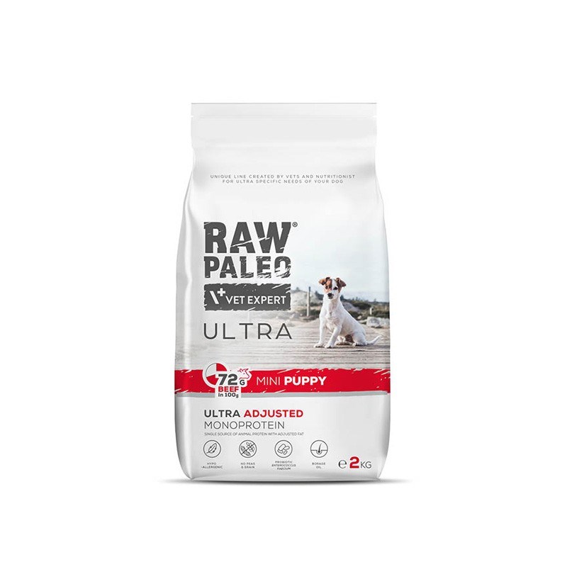 RAW PALEO Ultra Mini Puppy Beef - dry food for puppies of small breeds - 2 kg RAW PALEO Ultra Mini Puppy Beef - dry food for puppies of small breeds - 2 kg