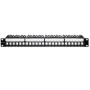 Qoltec 54516 Patch panel for 19'' rack | 24 ports | 1U | UTP | Black