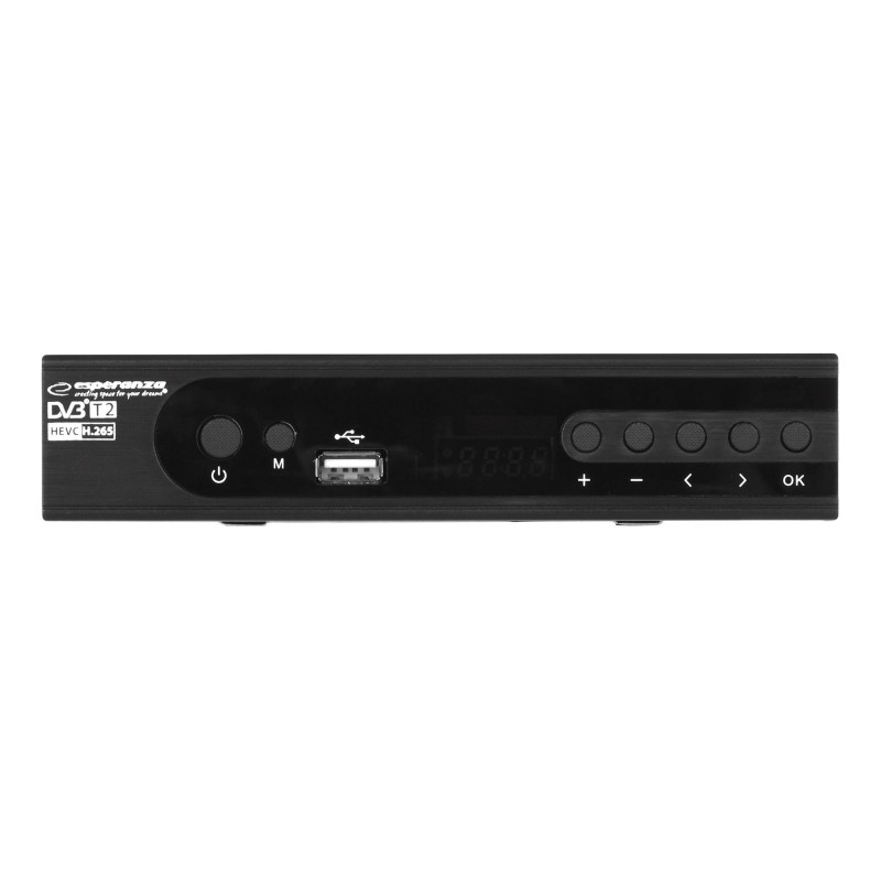 Esperanza EV106P Digital DVB-T2 H.265/HEVC tuner, Black Esperanza EV106P Digital DVB-T2 H.265/HEVC tuner, Black